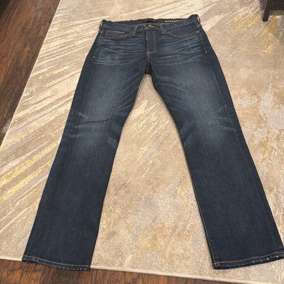 Madewell dark wash straight jeans size 33 by 32 in GUC - Picture 1 of 8